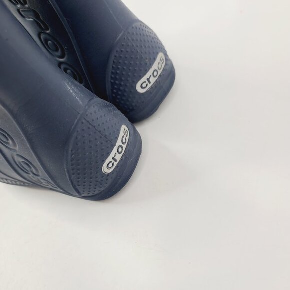 Crocs Boy's Navy Handle It Rain Rubber Pull On Casual Rain Boots Size 9 - Picture 4 of 7